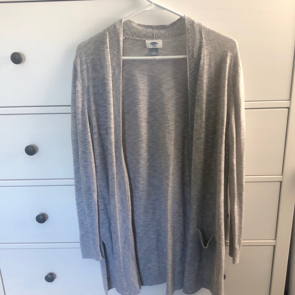 Old Navy size large gray long light open cardigan